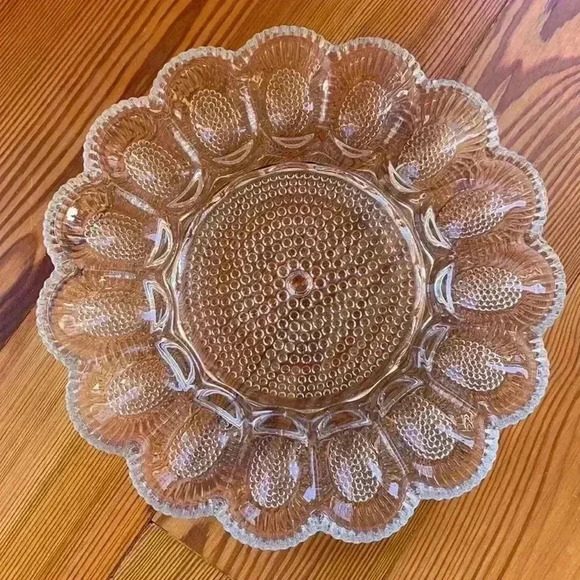 Vintage Indiana Glass Deviled Egg Serving Platter/Tray - Picture 1 of 7